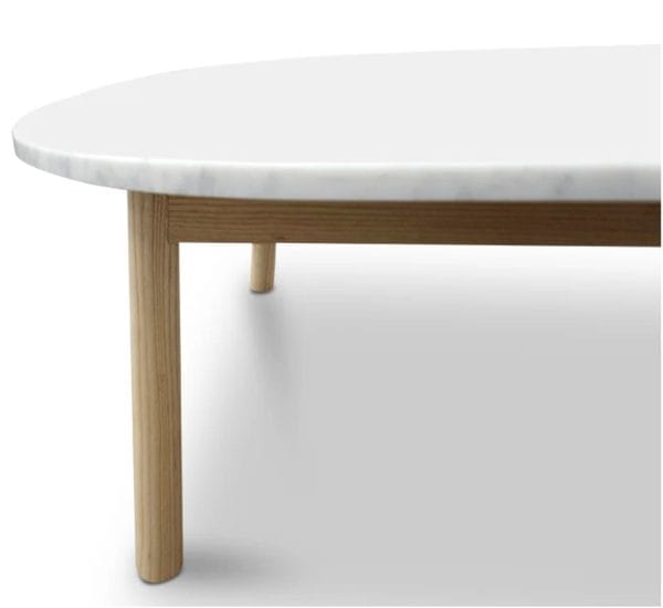 LUCIA Marble Coffee Table - 1.1m Natural Base - Image 4
